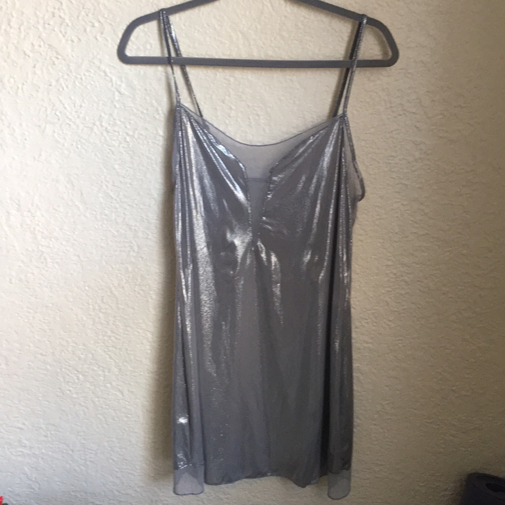 Victoria's Secret Silver Metallic Slip Size Medium